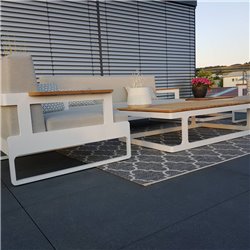 Gartenlounge Gartenmöbel Cassis Aluminium Teak weiß Gartenlounge Gartenmöbel Cassis Aluminium Teak weiß