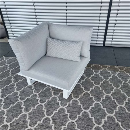 Mobilier de jardin ICM Cannes aluminium Teck blanc 2 places dossier Mobilier de jardin ICM Cannes aluminium Teck blanc 2 places dossier
