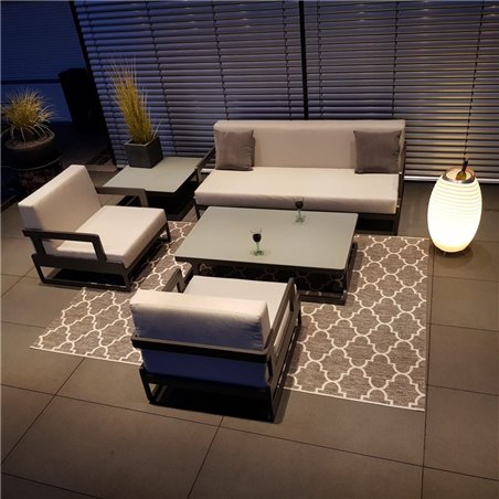 Gartenlounge Gartenmöbel Lounge Set Marseille Aluminium Anthrazit Gartenlounge Gartenmöbel Lounge Set Marseille Aluminium Anthrazit