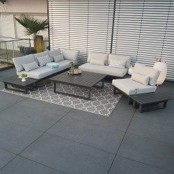 ICM garden lounge muebles de jardín Menton aluminio antracita módulo lounge module alu Conjunto de módulos lounge ICM garden lounge muebles de jardín Menton aluminio antracita módulo lounge module alu Conjunto de módulos lounge