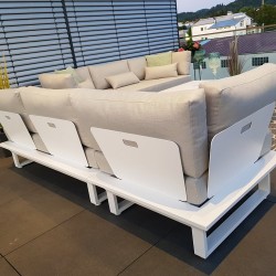 ICM garden lounge patio furniture St. Tropez aluminum white modular module ICM garden lounge patio furniture St. Tropez aluminum white modular module