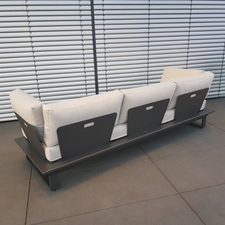 ICM garden lounge lounge furniture St. Tropez aluminio antracita 3 plazas módulo de sofá de lujo al aire libre repelente al agua ICM garden lounge lounge furniture St. Tropez aluminio antracita 3 plazas módulo de sofá de lujo al aire libre repelente al agua