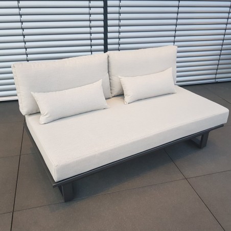 Salón de jardín ICM muebles de salón St. Tropez aluminio antracita Sofá 2 plazas modular salón exterior modular Salón de jardín ICM muebles de salón St. Tropez aluminio antracita Sofá 2 plazas modular salón exterior modular