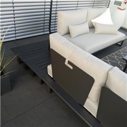 ICM salon de jardin meubles de patio Grenoble aluminium alu anthracite dossier ensemble de modules ICM salon de jardin meubles de patio Grenoble aluminium alu anthracite dossier ensemble de modules