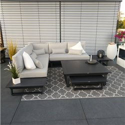 Salon de jardin salon de jardin Grenoble module aluminium anthracite luxe exclusif Salon de jardin salon de jardin Grenoble module aluminium anthracite luxe exclusif