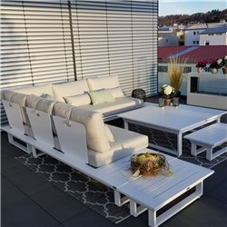 ICM Garden Lounge Muebles de jardín Aluminio Grenoble Aluminio Antracita espuma de secado rápido ICM Garden Lounge Muebles de jardín Aluminio Grenoble Aluminio Antracita espuma de secado rápido