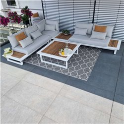Gartenlounge Set Cannes Weiss Teak Gartenlounge Set Cannes Weiss Teak