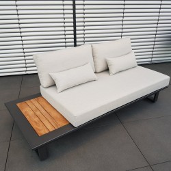 Muebles de salón de jardín ICM Cannes aluminio Teca antracita 2 plazas Muebles de salón de jardín ICM Cannes aluminio Teca antracita 2 plazas