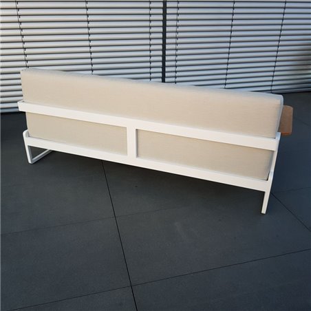 Mobilier de jardin ICM Cassis aluminium Teck blanc 3 places Mobilier de jardin ICM Cassis aluminium Teck blanc 3 places